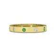thumbnail image 3 of HeartsAndYou 2Ct Natural Alternate Green Emerald & Diamond Band 100% 14k SOLID Yellow Gold, 3 of 9