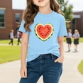 thumbnail image 4 of Blusas y camisas de manga corta con cuello redondo para niños y niñas, camisetas gráficas de manga corta, blusas con estampados bonitos para la temporada escolar., 4 of 8