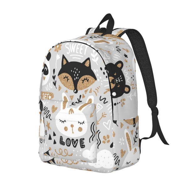 Balery Funny Animals Series Mochila Clásica Impresa Básica para Viaje, Mochila Escolar Resistente al Agua, Mochila de Lona con Correas Ajustables-Medium