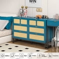 thumbnail image 6 of 6 Drawer Rattan Dresser, 6 Drawer Double Dresser, Wood Chest of Drawers for Bedroom Living Room, 6 of 7