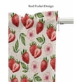 thumbnail image 5 of Red Strawberry Kitchen Valances for Windows Farmhouse Linen Window Valance Curtain for Living Room Window Treatment Country Fruit Summer Retro Tropical Valance Rod Pocket Topper Drape, 42 x 18 Inch, 5 of 6