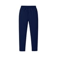 thumbnail image 4 of Satingcolo Mens Baggy Sweatpants Open Bottom Fleece Workout Casual Joggers Elastic Waist Drawstring Wide Leg Pants with Pockets,Navy M, 4 of 6