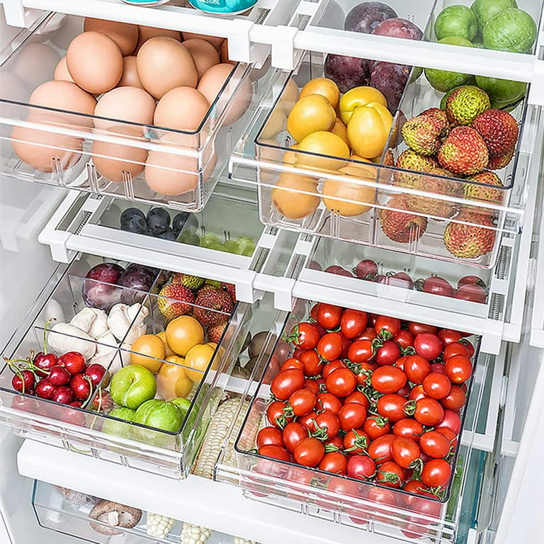  Egg Holder For Refrigerator & Fridge Egg Drawer Organizer,Pull  Out Refrigerator Egg Drawer for Eggs, Storage Containers Fit for Fridge  Shelf Under 0.6