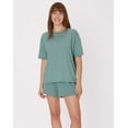 thumbnail image 2 of Hanes Originals 2 Piece Lounge Set, Comfywear SuperSoft Boxy T-Shirt & Sleep Shorts Loungewear Faded Sage Green/Faded Gr 2XL Women's, 2 of 8