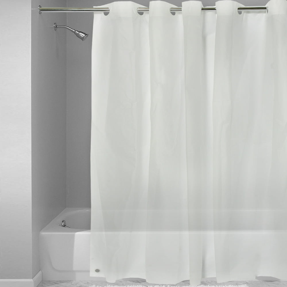 EZ On Frosted Clear EVA Plastic 72" x 72" Hookless Shower Curtain/Liner