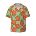 thumbnail image 4 of Uemuo Hand Drawn Strawberry Pattern Cotton Linen Short Sleeve Shirts,Casual Lightweight Button Down Shirts,Vacation Beach Summer Tops-3X-Large, 4 of 7