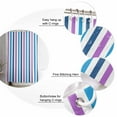thumbnail image 5 of 54x78 Inch Shower Curtain Decorative Blue Purple Stripe Bathtub Bath Curtains Fabric Waterproof Bathroom Decor Gradient Geometric Vertical Striped Small Stall Shower Curtain Set with 12 Hooks, 5 of 6