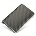 thumbnail image 2 of Men's Carbon Fiber Card Holder Metal Smart Wallet Slim Minimalist Small Black Wallet, 2 of 5