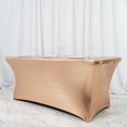 thumbnail image 4 of BalsaCircle 6 feet Fitted Spandex Tablecloth Metallic Table Cover Wedding Reception Party Events Catering Linens Dining Decorations, 4 of 8