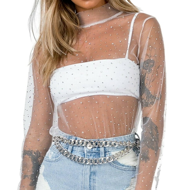 Camiseta de malla transparente hotsell