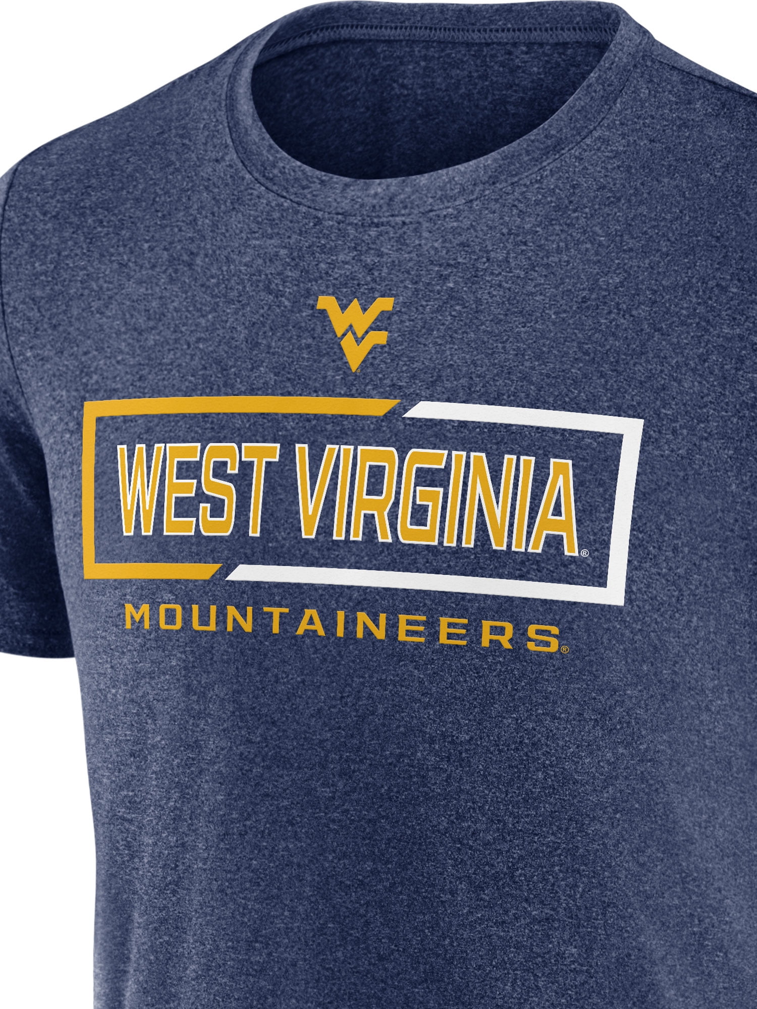 NCAA West Virginia Mountaineers Men's Synthetic Navy Heather Short Sleeve T-Shirt