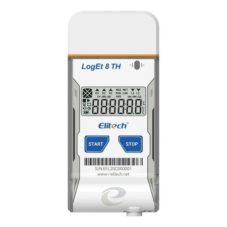 Elitech Temperature Humidity Data Logger Reusable Recorder Internal Sensor -22℉ to 158℉, LogEt 8 TH