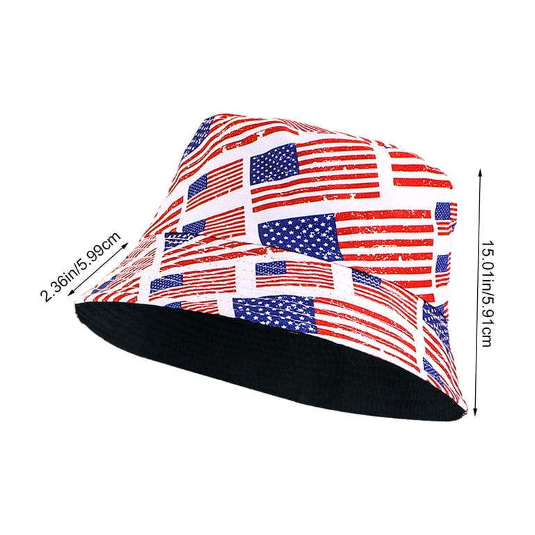 12 Pcs Patriotic Bucket Hats 4 Styles Fisherman Caps 4th of July Party Favors Utoimkio American Flag Bucket Hat 4th of July Hat Fisherman  main image 2