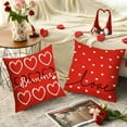 thumbnail image 5 of 4 Pcs Valentines Day Pillow Covers 18x18, Love Heart Valentines Day Throw Pillowcase, Valentines Day Home Decorations for Couch Sofa Living Room, Valentines Day Gifts for Him/Her (Red), 5 of 6