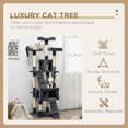 thumbnail image 3 of 68-inch Multi-Level Cat Scratching Tree Kitty Activity Center Post Tower Condo Pet Furniture w/ Toy Charcoal Grey, 3 of 6