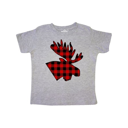 

Inktastic Moose Head in Red and Black Plaid Gift Toddler Boy or Toddler Girl T-Shirt