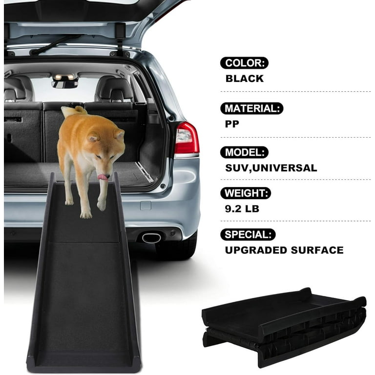 60 inch Folding Dog Ramp with Wide Steps Portable Pet Ramp Non Slip Heavy Duty Car Ramp Supports up to 165lbs Suitable for Cars Trucks SUVs