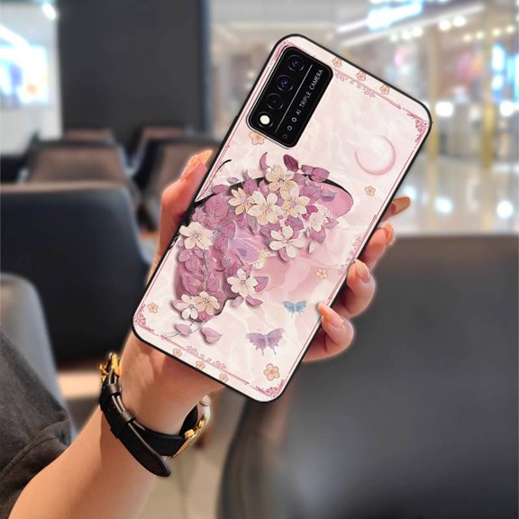 LYM-Phone Case For TCL T-Mobile Revvl V 5G/Revvl V Plus 5G, Dirt-resistant Anti-dust Protective Shockproof Phone Pouch flower Silicone TPU Fashion Design Cute Anti-knock Back Cover