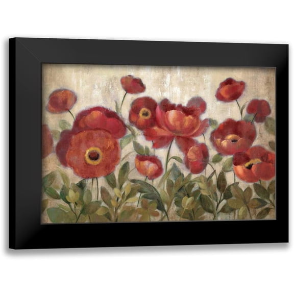Vassileva, Silvia 14x11 Black Modern Framed Museum Art Print Titled - Daydreaming Flowers Red