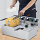 thumbnail image 2 of Yeshouse Freidora comercial eléctrica de acero inoxidable con cesta, tapa y protección contra sobrecalentamiento para restaurantes y cocinas domésticas, 2 of 8