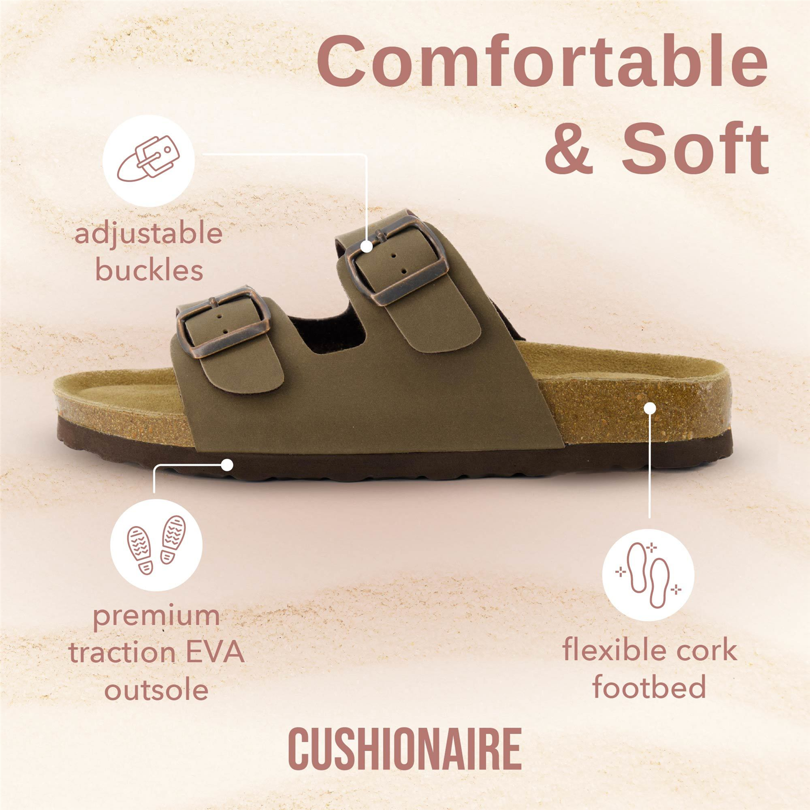 Cushionaire Lane Cork Footbed Sandals with Suede Insole photo 5