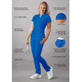 thumbnail image 3 of Adar Addition Go-Higher Scrub Set For Women - Notched V-Neck Scrub Top & Skinny Cargo Scrub Pants, 3 of 7