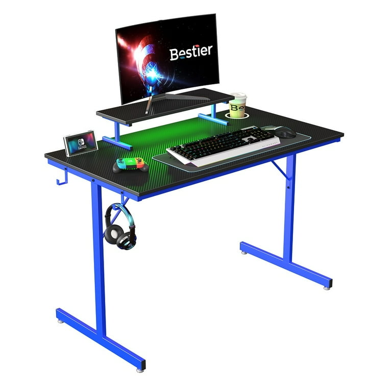 Bestier Gaming Desk 44 LED Lights Ergonomic Table Home Office