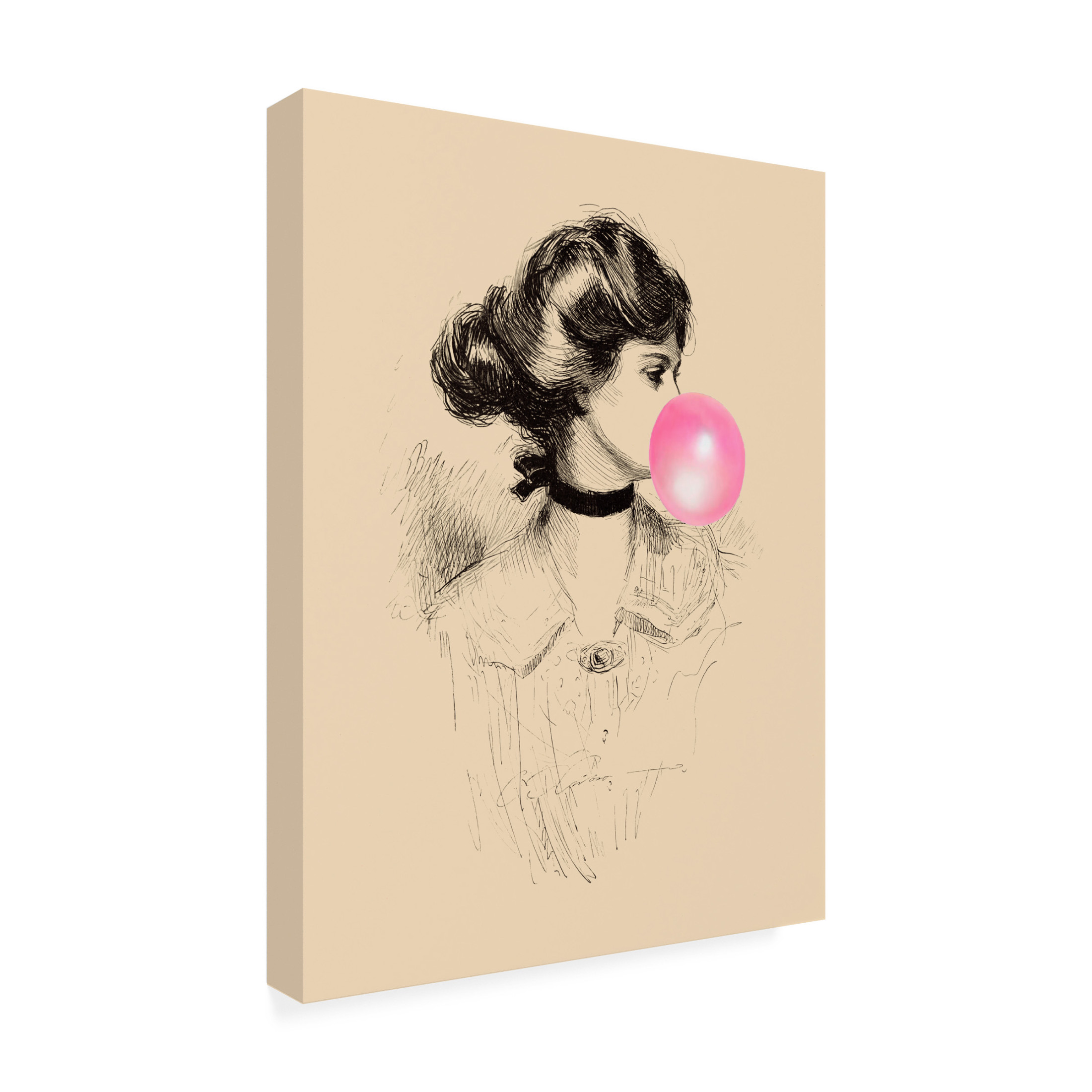 Canvas Wall Art - Alicia Longley 'Victorian Ladies Misbehaving I' Wall Art for Living Room, Bedroom, or Office Décor by Trademark Fine Art - 14 x 19 Inches