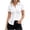 White, variant on Button down Shirts for Women Lapel Collared Trim Waist Short Sleeve Slim Fitted Summer Business Casual Work Tops