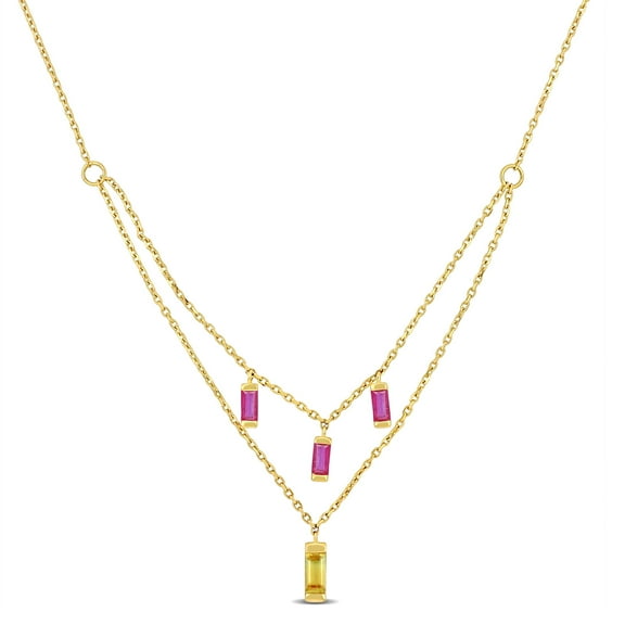Everly Women's Sapphire and Ruby 10k Yellow Gold Necklace