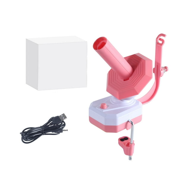 Bobinadora de hilo Bewildely ABS para crochet Hiladora de hilo eléctrica reutilizable rosa
