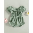 thumbnail image 2 of Bagilaanoe Newborn Baby Girl Summer Jumpsuit Shorts Print Short Sleeve Ruffle Bodysuit 3M 6M 12M 18M Infant Casual One Piece Romper, 2 of 8