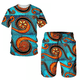 thumbnail image 3 of Conjunto de chándal para hombre, estilo bohemio, hippie, estilo hippie, años 60 y 70, estilo bohemio, informal, camisa y pantalones cortos, disfraz de cosplay étnico, 3 of 5