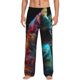 thumbnail image 1 of Balery Neon Spectrum Cat Portrait Pantalones de pijama para hombre, pijama ultraligero, pantalón de descanso-Large, 1 of 6