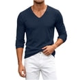 thumbnail image 6 of Trikvn Men's V Neck T Shirts Long Sleeve Casual Basic Tees Slim Fit Muscle Top Lightweight Athletic Activewear Undershirts Daily Wear Fall Spring Training, 6 of 9