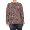 thumbnail image 4 of Women Plus Size Multi-Color Paisley Design Blouse Tunic Top Burgundy 1XL (SE16046), 4 of 5