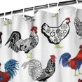 thumbnail image 3 of White Chicken Folk Pattern Shower Curtain 84"x72" ,Bathroom Decorative Shower Curtains Set with 12 Hooks,Modern Waterproof Washable Shower Curtain, 3 of 6