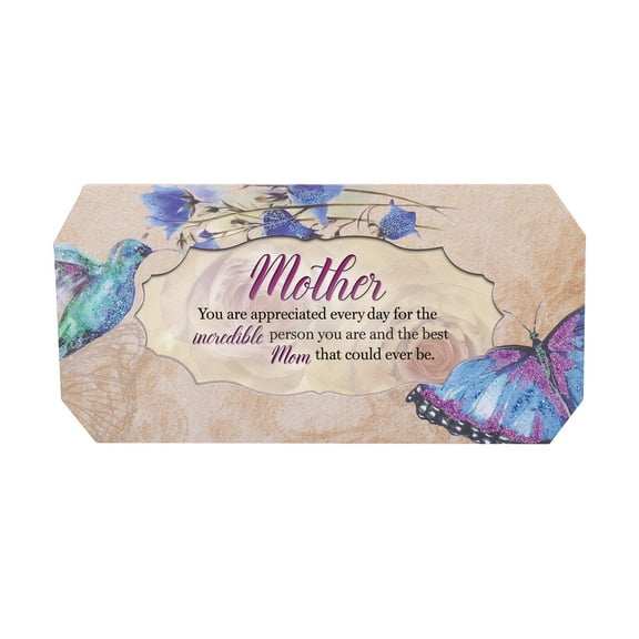 Cottage Garden Mother Incredible Person Butterfly and Bird Glitter Music Box Plays Wind Beneath My Wings