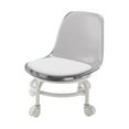 thumbnail image 4 of Tabouret Roulant Bas et Dossier Repose-Pieds à Roulettes Tabouret Roulant Rotatif à 360 Degrés Gris, 4 of 8
