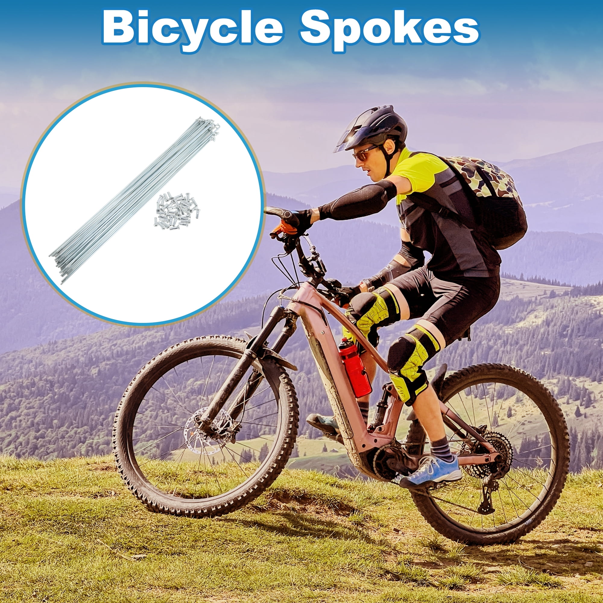 Unique Bargains 36Pcs 14G Bicycle Wheel Spokes Galvanized Carbon Steel Silver Tone 11.02"