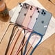 thumbnail image 2 of Funda de silicona líquida con correa para el cuello, carcasa con cable para OPPO A72 5G A93S A92 Reno 4 4Se Find X2 Pro Reno 7 RealmeX7 Fivean unisex, 2 of 2