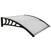 HiMiss Eaves Canopy 100*100 Roof Canopy Black Bracket Mini Rain Sun Shelter for Household Door Window