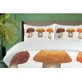 thumbnail image 4 of Ambesonne Nature Duvet Cover Sets, Tricolor Mushroom Drawing, 2-King, Redwood and Orange, 4 of 7