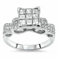 thumbnail image 2 of HeartsAndYou 4.5ct Princess Cut Moissanite Stylish Curves Engagement Ring for Women 18k White Gold over Silver, 2 of 4