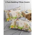 thumbnail image 2 of Easter Pillow Cases Standard Size Set of 2 - Microfiber Bed Throw Pillow Covers, Farmhouse Flowers Wreath Sheep Rabbits Duck Eggs Decorative Lumbar Pillow Cover with Envelope Closure for Sofa 20"x26", 2 of 6