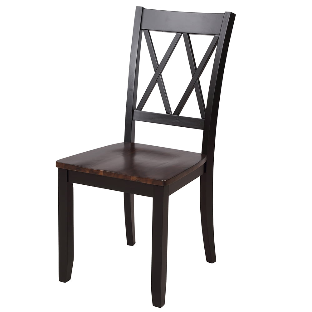 Kepooman 5-Piece Wooden Dining Table Set, Black & Cherry Kepooman 5-Piece Wooden Dining Table Set, Black & Cherry