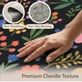 thumbnail image 6 of ODIKA 8'x10' Black Vibrant Floral Night Pattern Washable Area Rug Charming Blossoms with Bold Contrast for Dining Room, Large Office, Lounge, Non-Slip Chair-Friendly Mat, 6 of 7