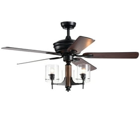 Topher 52 Inch 5 Blade Antique Bronze Lighted Ceiling Fans With