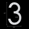 thumbnail image 3 of 8" Reflective Address Numbers For House,Modern House Numbers Large Black Exterior Street Metal floating house numbers for outside Floating Mount Or Flush Mount Aluminum Home Door Number 3, 3 of 11