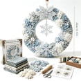 thumbnail image 3 of 3D Fabric Poke Wreath DIY Kit, Christmas Wreath Craft for Adults, No-sew Poke-and-Tuck Fabric Craft Included Poke Tool for Winter Holiday Wall Window Door Decor(Snowflake), 3 of 7
